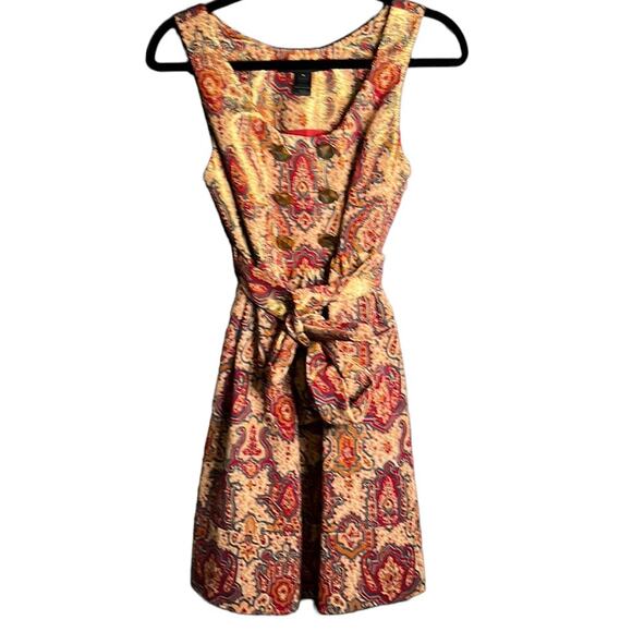 Marc by Marc Jacobs Priscilla Paisley Metallic Belted Dress Size 4 - Picture 1 of 11